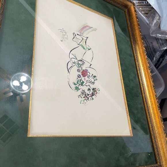 GOLD FRAME FEMALE PRINT SIGNED - SIZE 24 X 18 - Picture 5 of 8